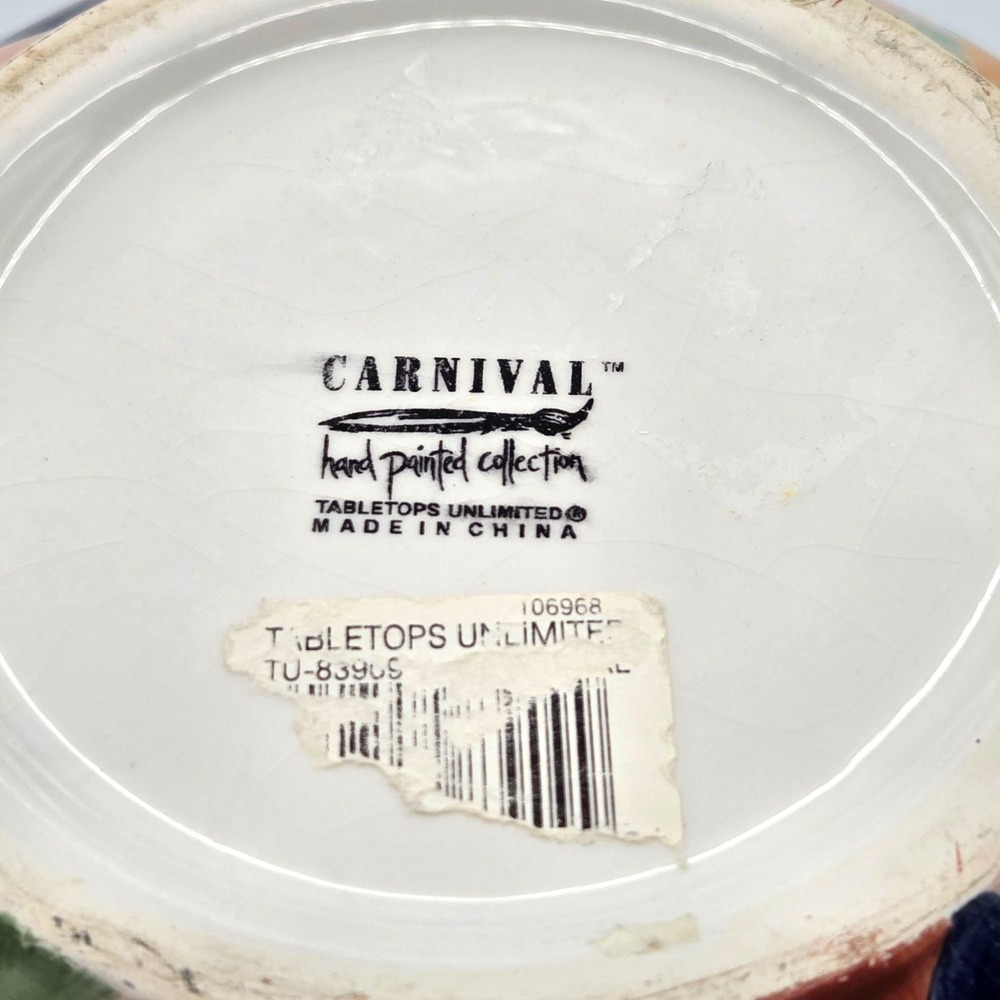 Tabletops Unlimited Carnival Harlequin Hand Painted Pitcher RETRO  Discontinued - Picture 8 of 8